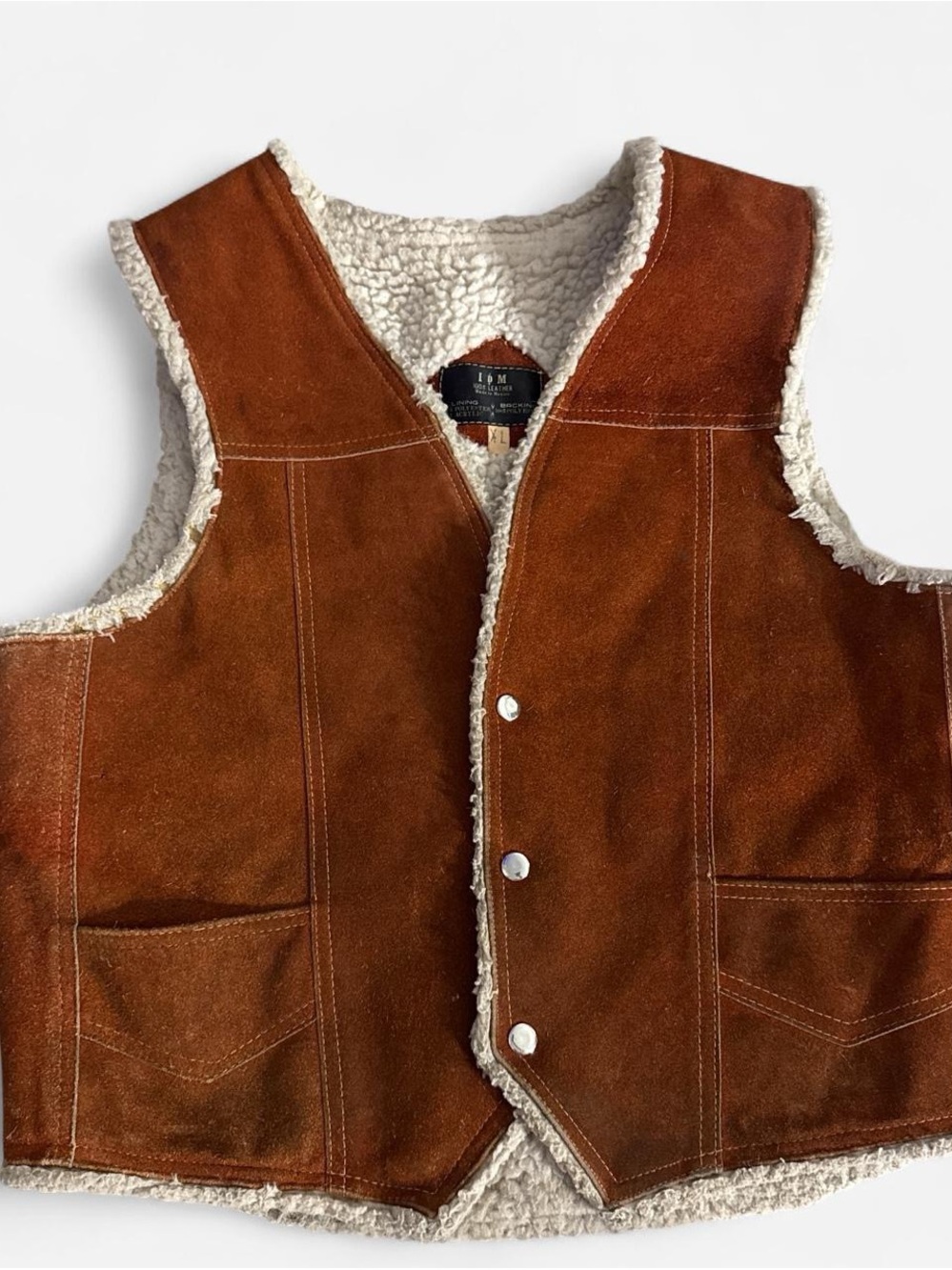 Vintage 1970’s IDM Classic Brown Suede Leather Men's Vest